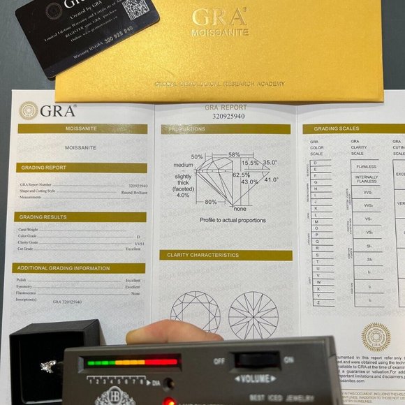 Real Moissanite Promise Engagement Ring Silver Three Stone VVS D Color - Picture 3 of 10